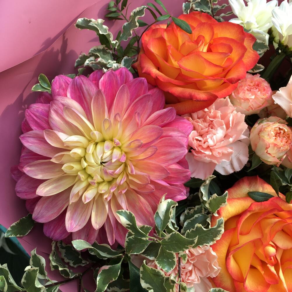 Bouquet with dahlias
