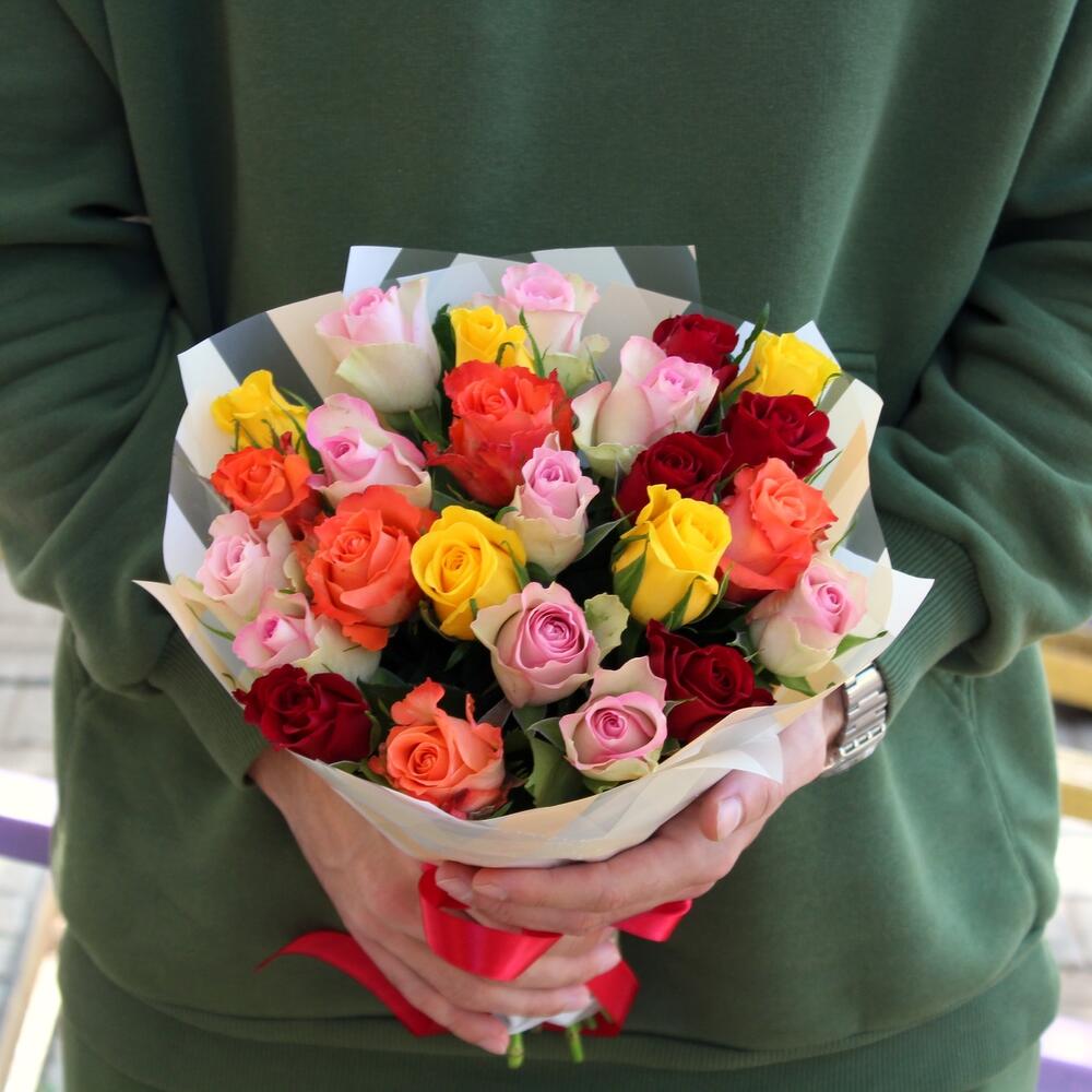 25 розочек микс, Цветы и подарки в Перми, купить по цене 1995 RUB ...