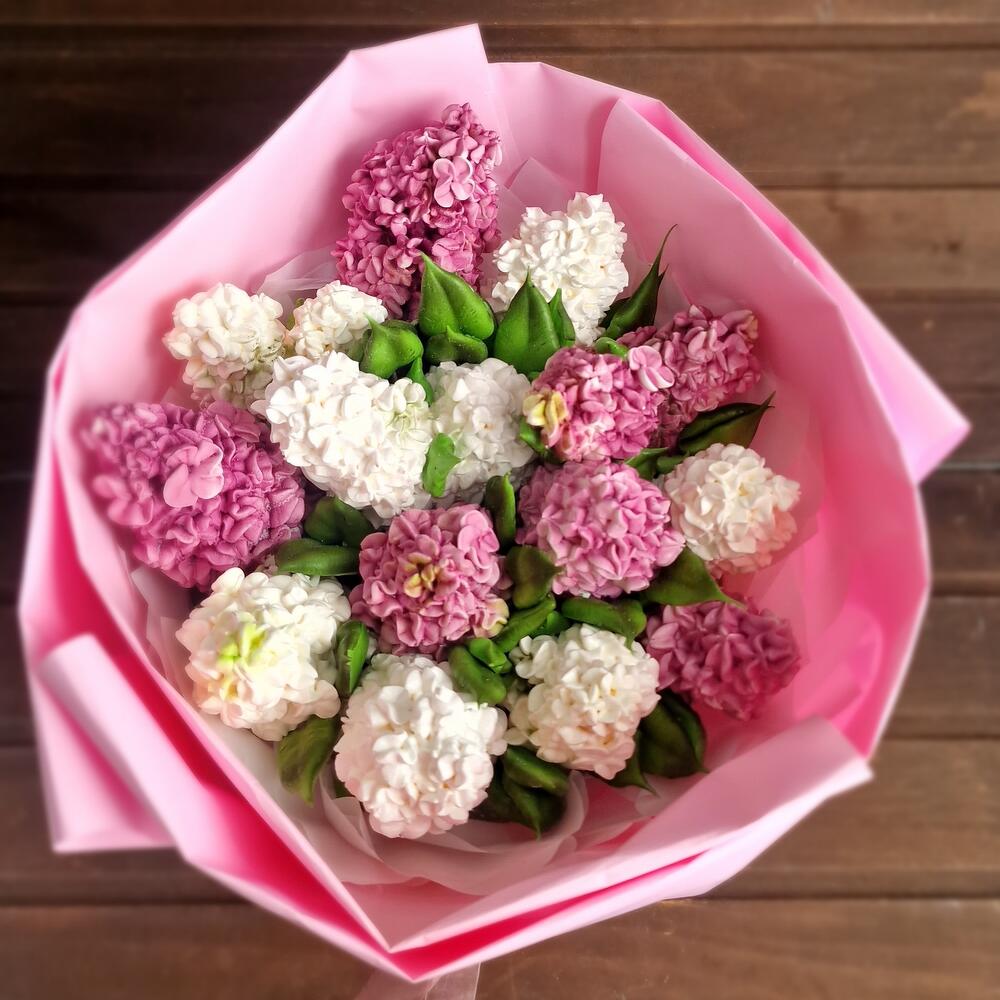 Букет сирени из зефира