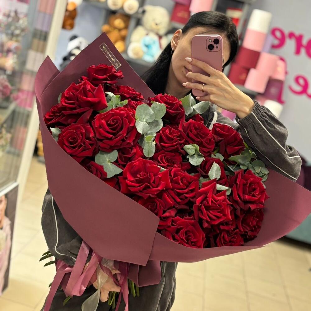 Букет красных французских роз ♥️