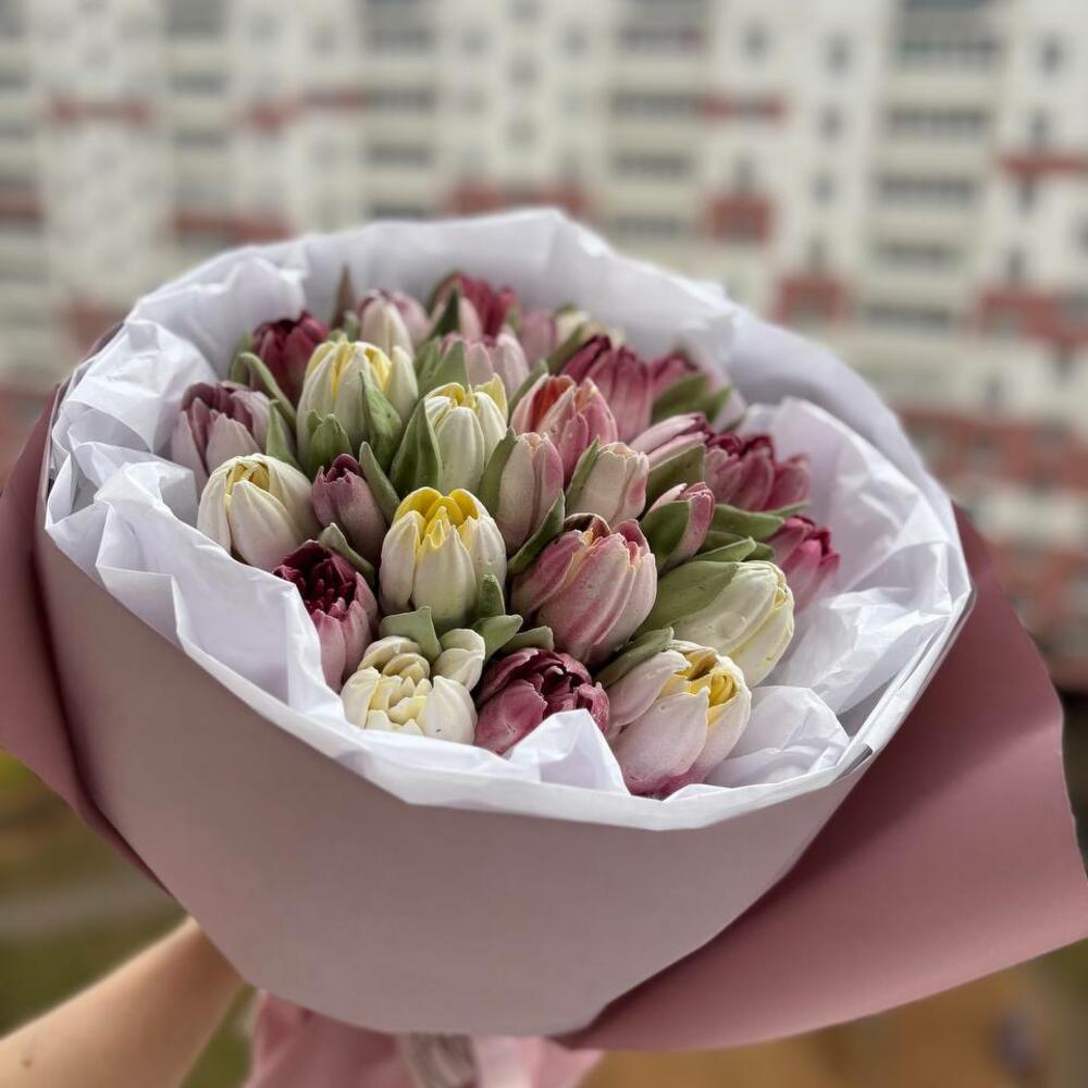 Зефирный букет из тюльпанов