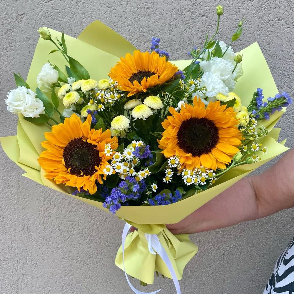 Букет с подсолнухами «Лето»