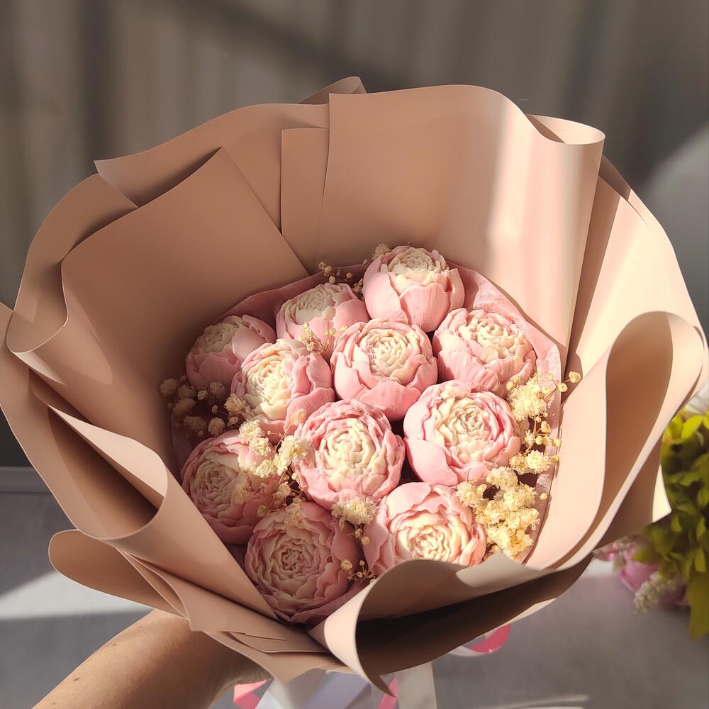 11 шоколадных пионов Chocolate pink peonies