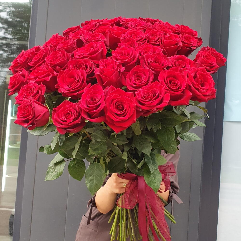 51 роза 80см WOW💥 Red Flowers