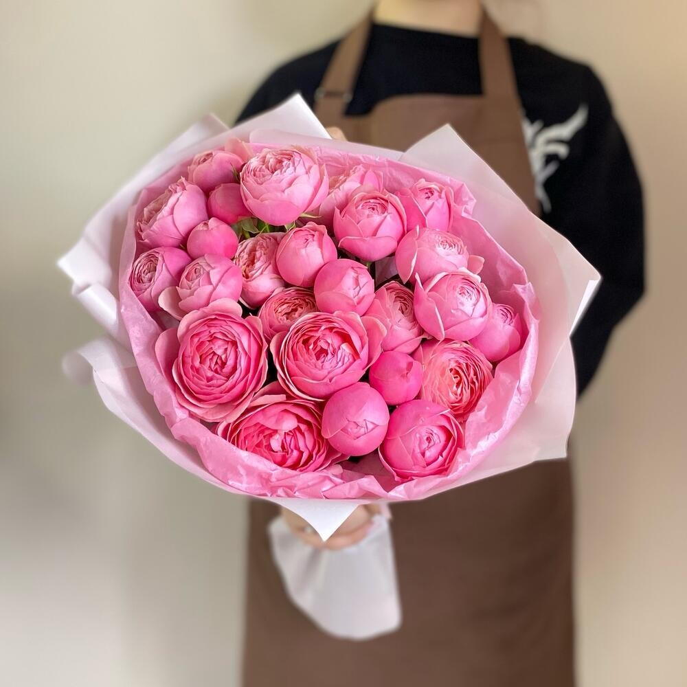 Розовая любовь💞🎀😘Букет кустовых пионовидных роз «Сильва пинк»🌸🎀💖