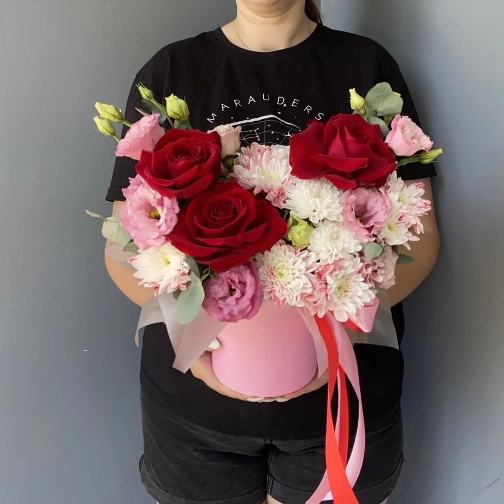 Композиция с красным французскими  розами