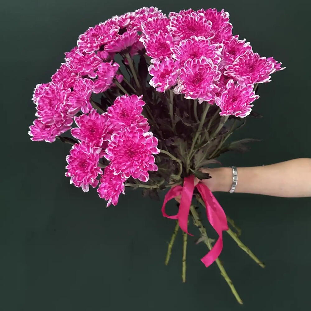 5 хризантем под ленту💐