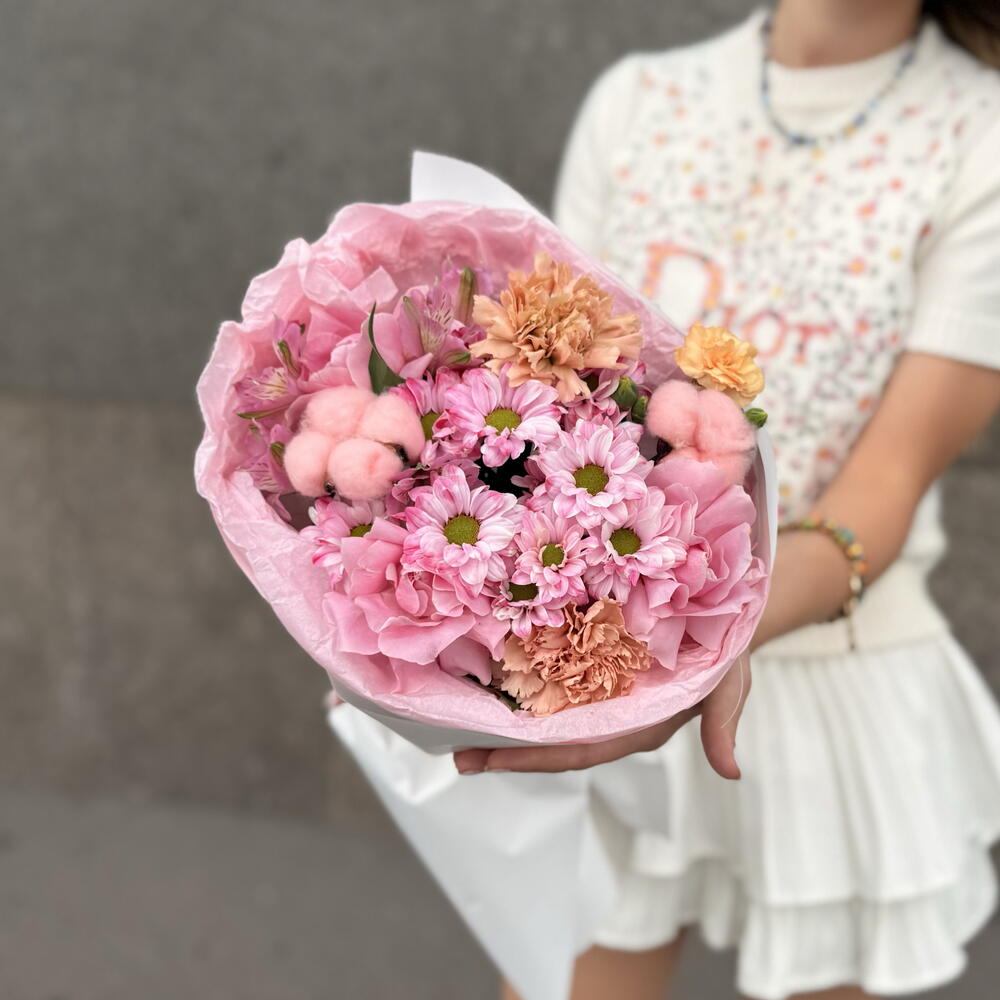 Букет 💐 к 1 сентября 🍁 Альстромерии🌸 Хлопок💙