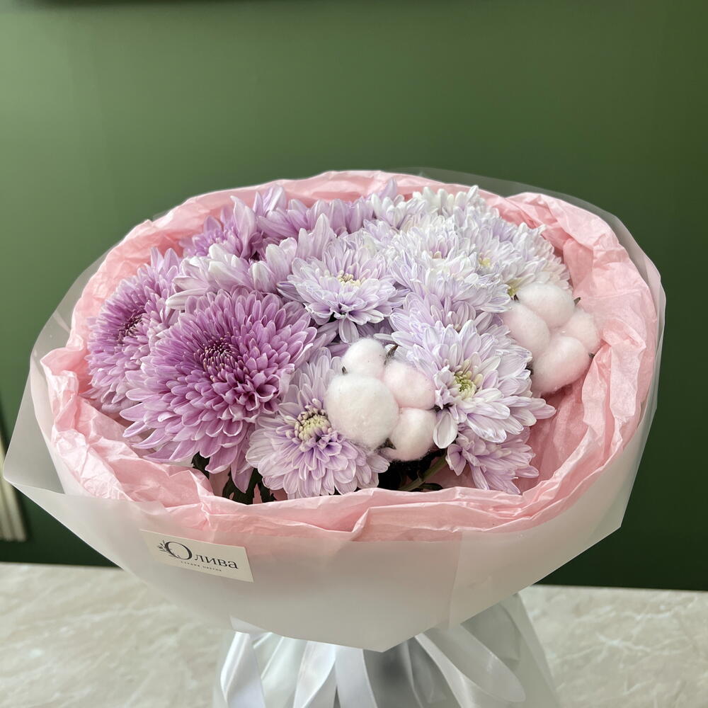 Букет с хлопком 🌸