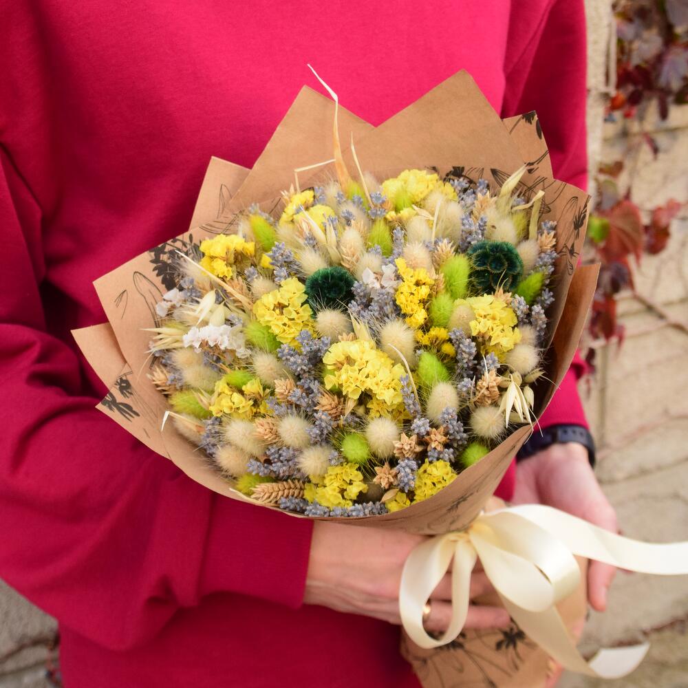 Букет сухоцветов Цветочное тепло 🌼