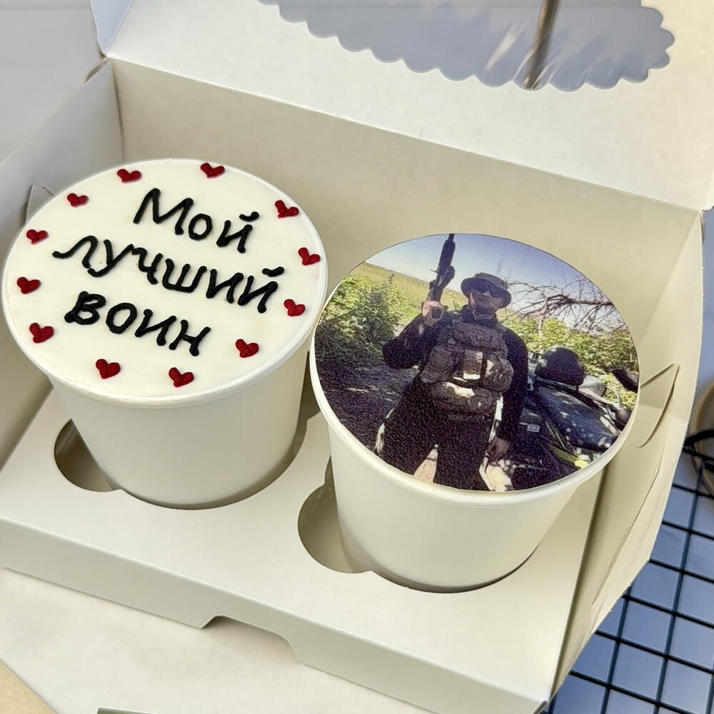 Бенто-торт в стакане cake to go с фото парню,мужчине
