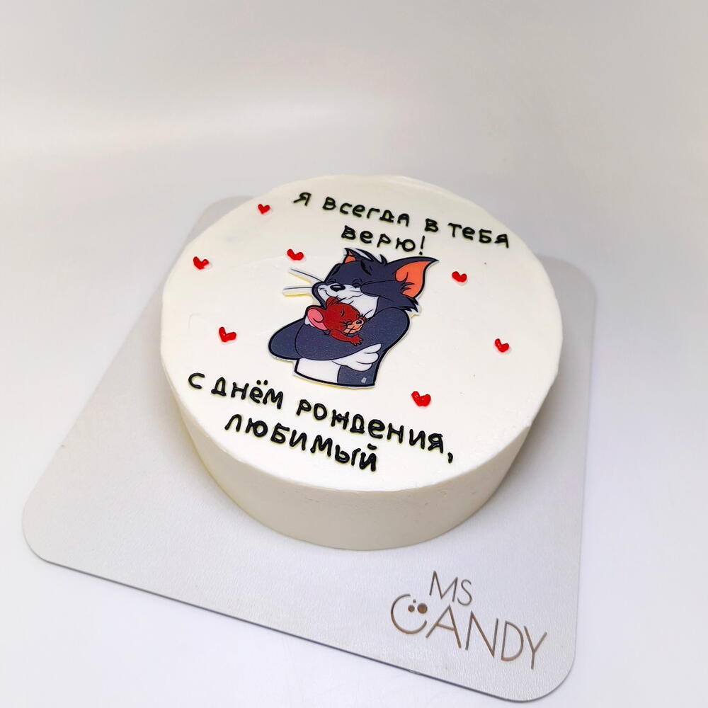 Бенто - торт "Том и Джерри", вес720 г , на день рождения, парню, любимому, мужчине, девушке, любимой, коллеге, подруге