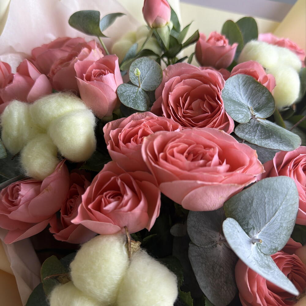 Букет 🍑☁️ «Персиковый зефир» 🍬💗🧸