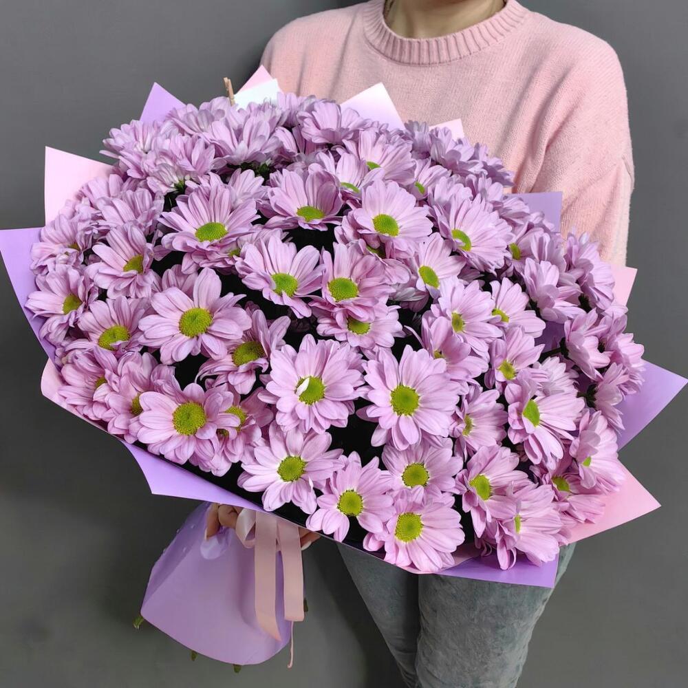 Букет из 11 розовых кустовых хризантем (арт.2721)