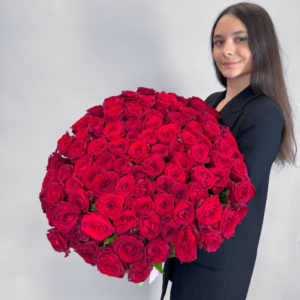 101 красная роза 50 см
