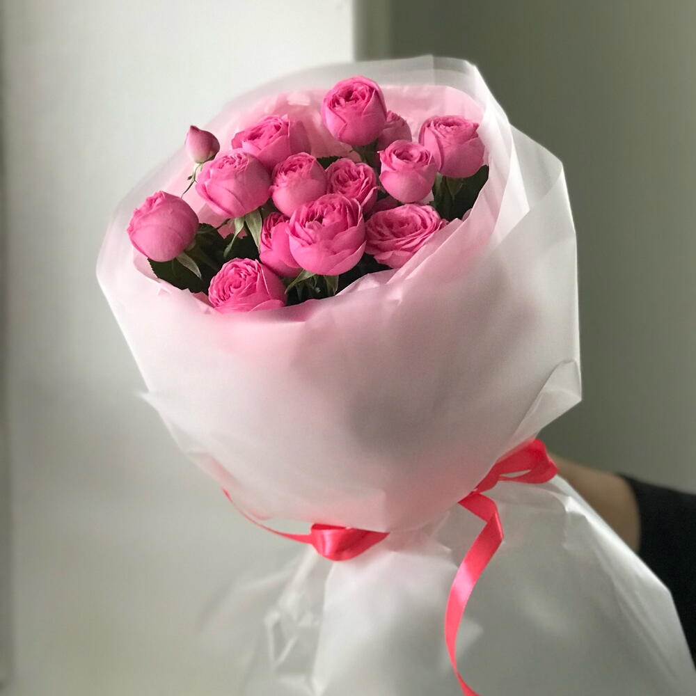 3 ветки пионовидных кустовых роз Жизель / Giselle Жизель 21 Buket flowers