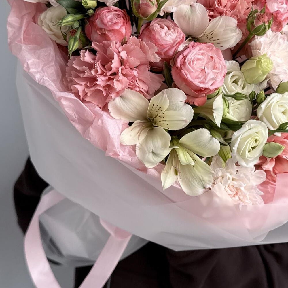 Сборный букет 💐 хризантема кустовая , альстромерия, кустовая роза, эустома, диантус