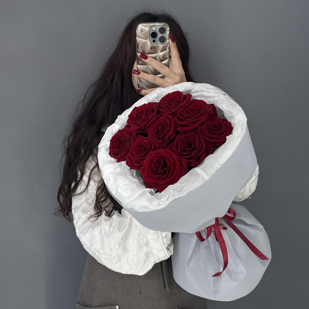 Монобукет🌹 из красной розы Ред Наоми