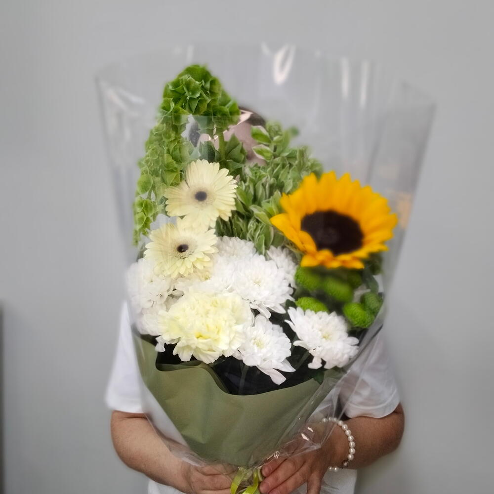 Модный букет 💐 с подсолнухом 🌻