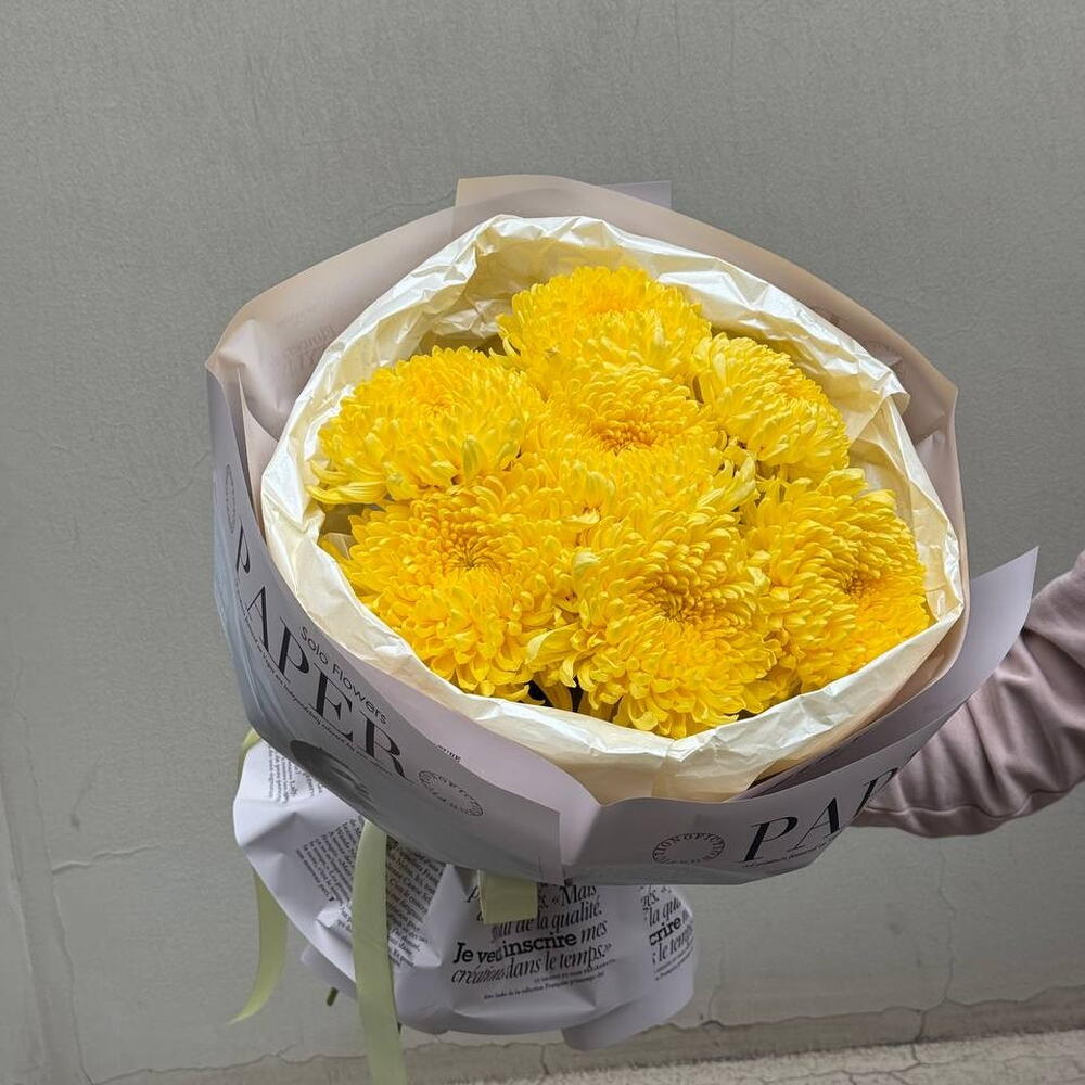 Yellow chrysanthemums bigudi