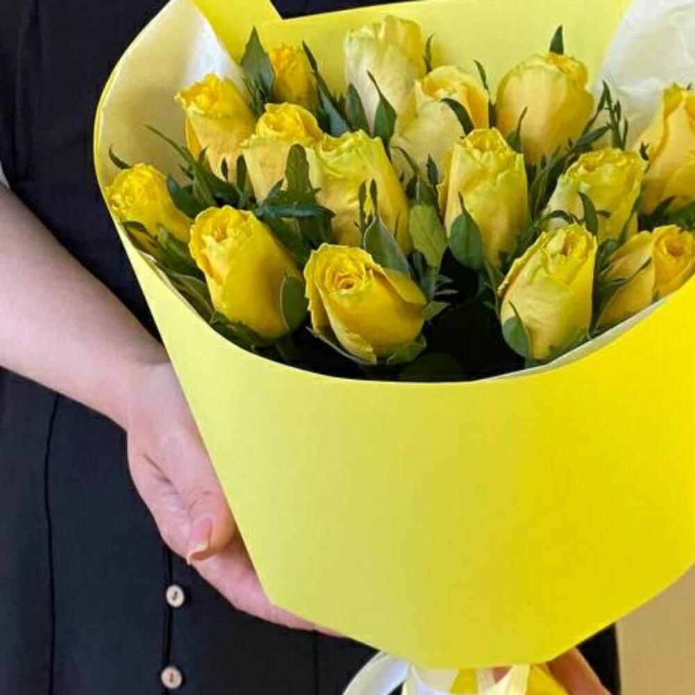 Монобукет с жёлтыми розами