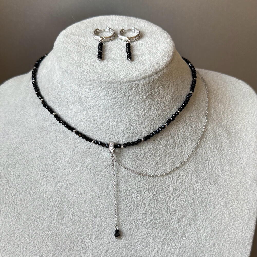 Колье (чокер) и серьги Black