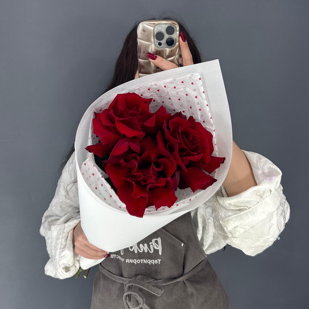 Монобукет🌹 из Бордовой Француской Розы 3 шт