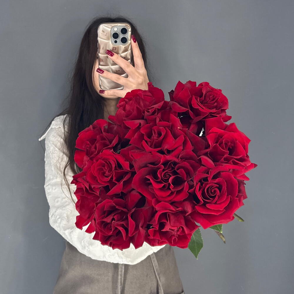 Охапка🌹 Бордовая Француская Роза 11 шт