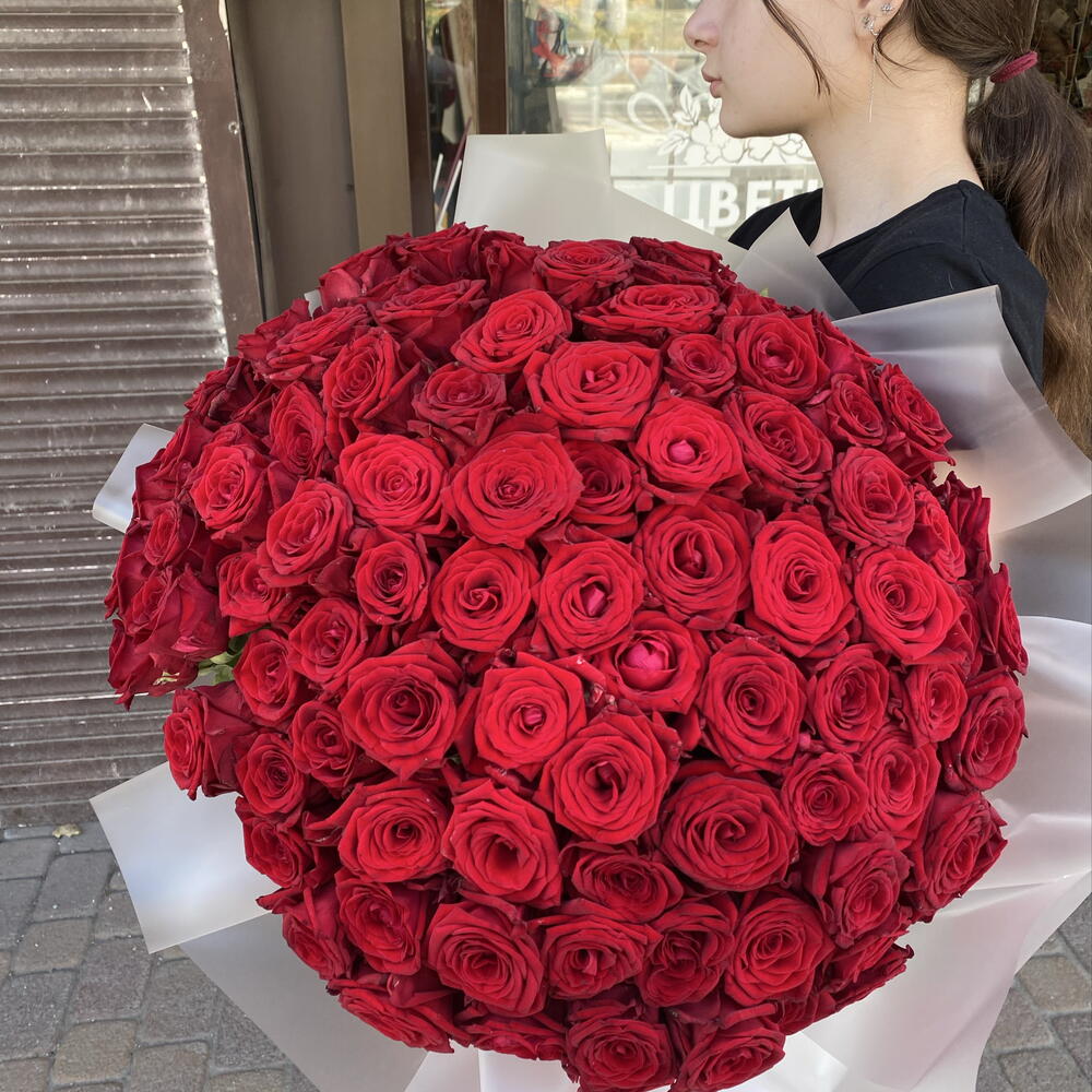 Букет из 101 красной розы 🌹