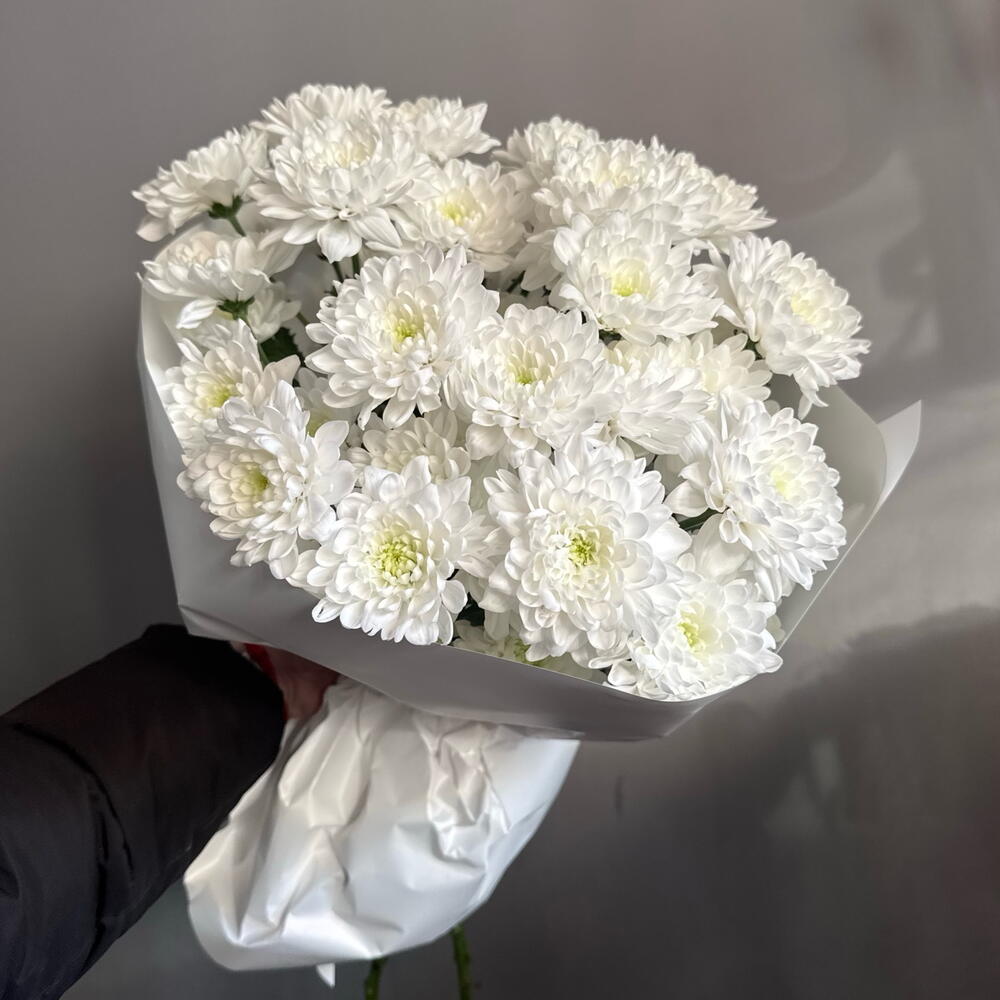 Букет хризантемы белые Кустовые пышные