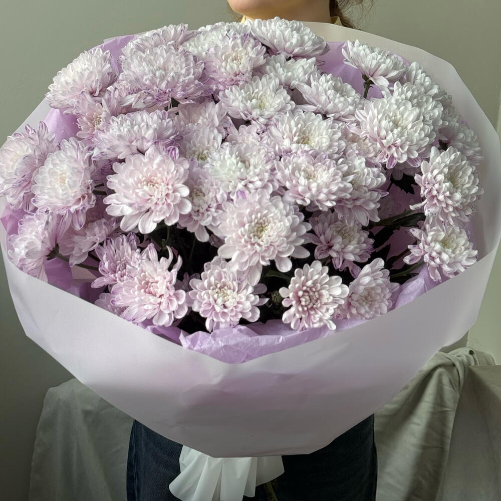 Лавандовый плед из кустовых хризантем