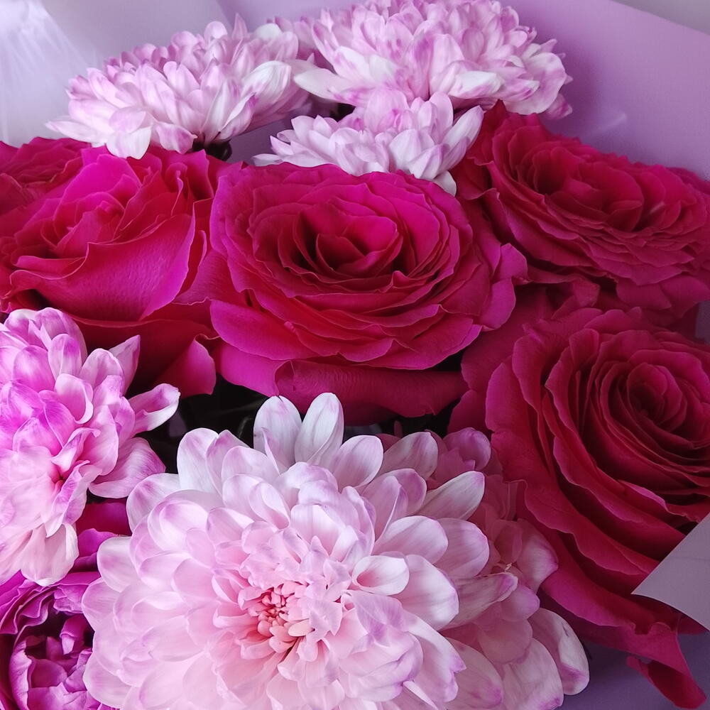 💗 Хризантемы с прекрасными  розами