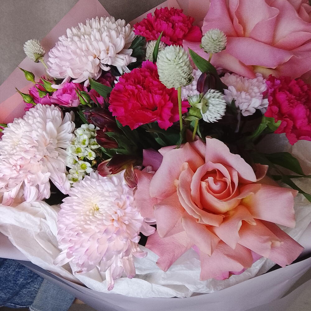 Хризантемы с розами 💓