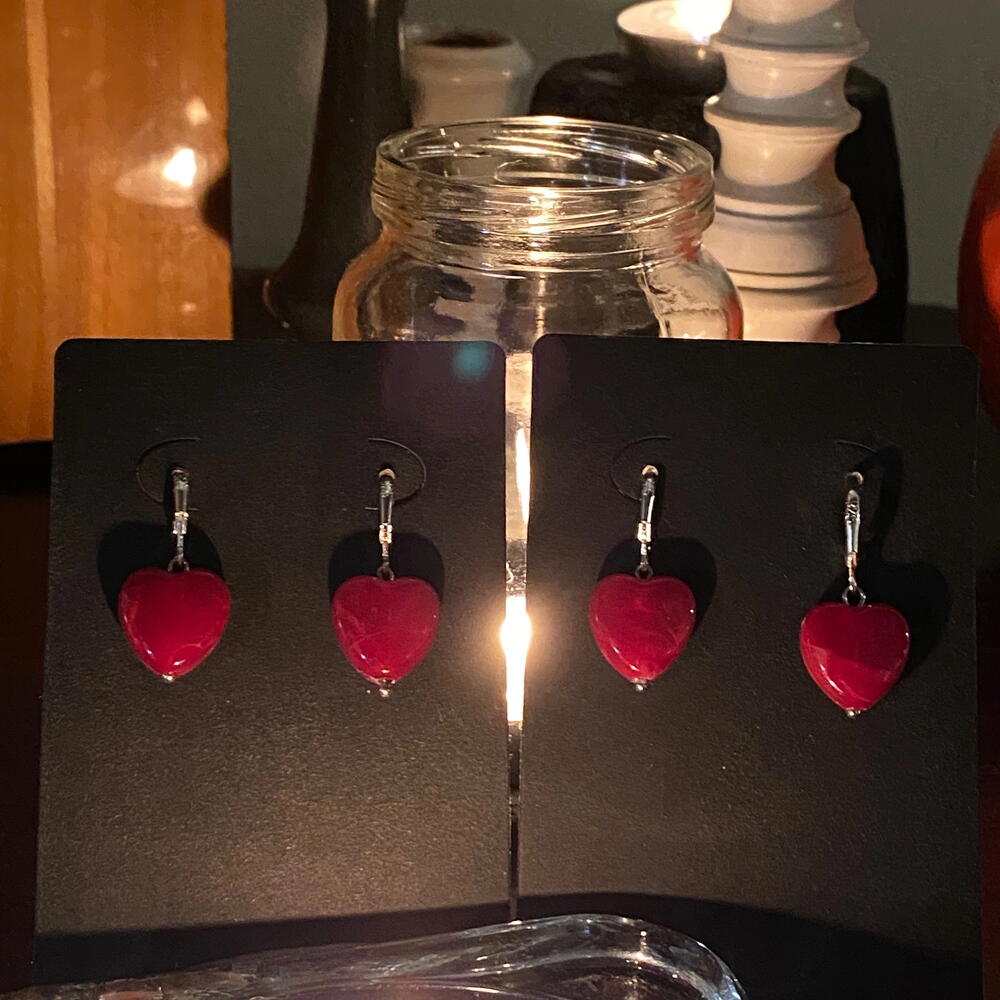 серьги сердечки
