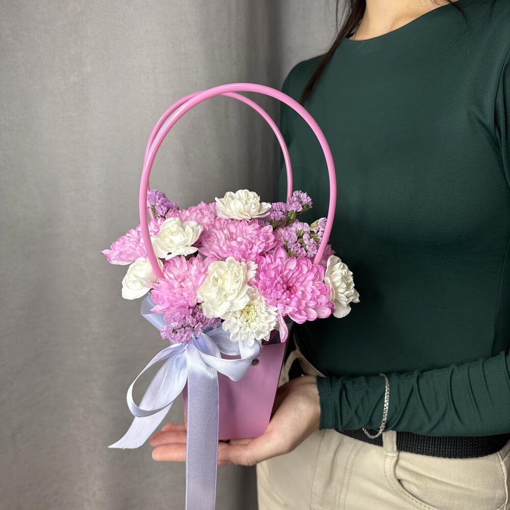 Сумка с хризантемой +Статица 💜🌸💐