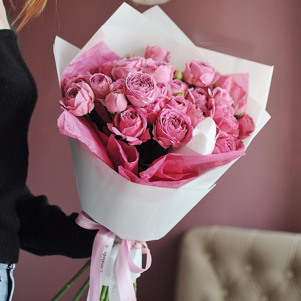 Crimson peony -shaped roses