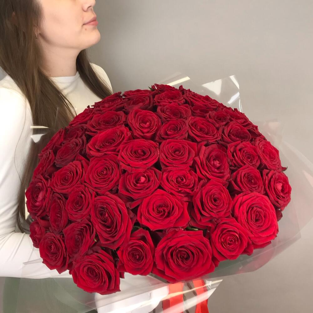 Монобукет из 51 красной розы
