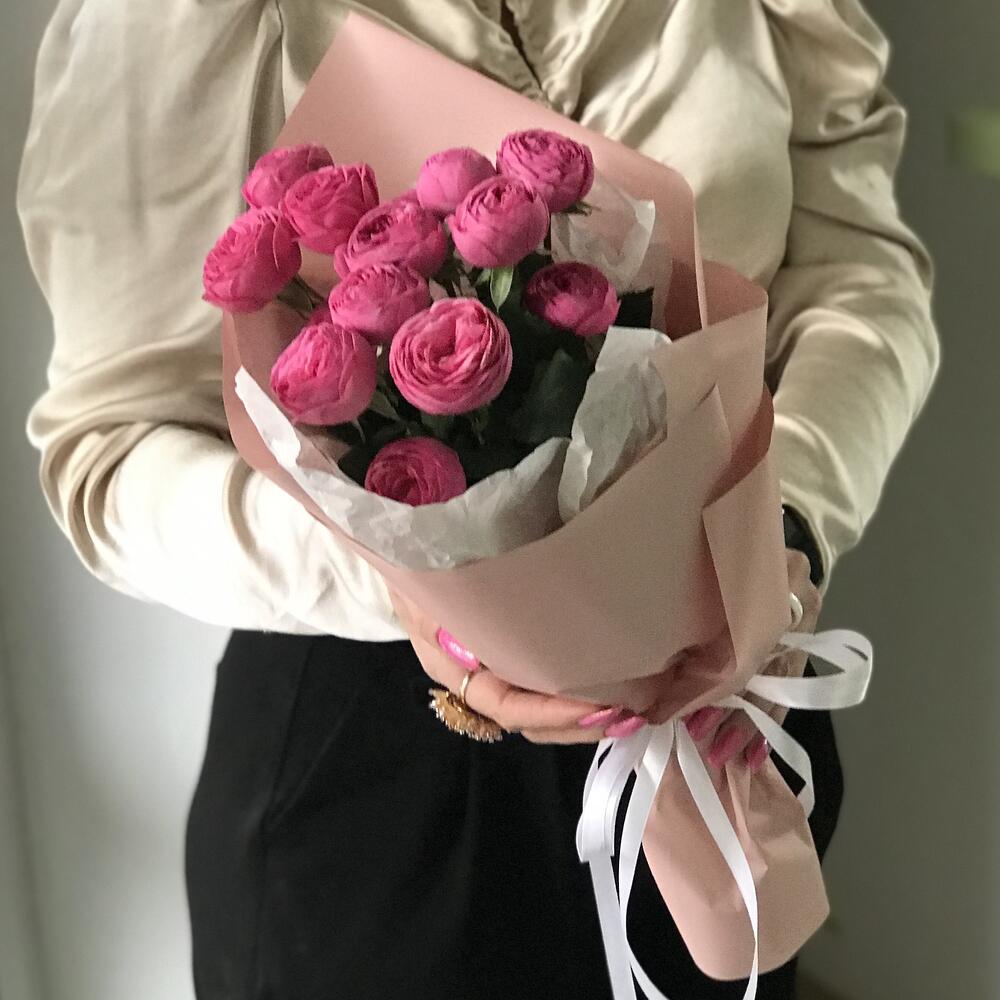 3 кустовых пионовидных розы Giselle Жизель букет 11 Buket flowers