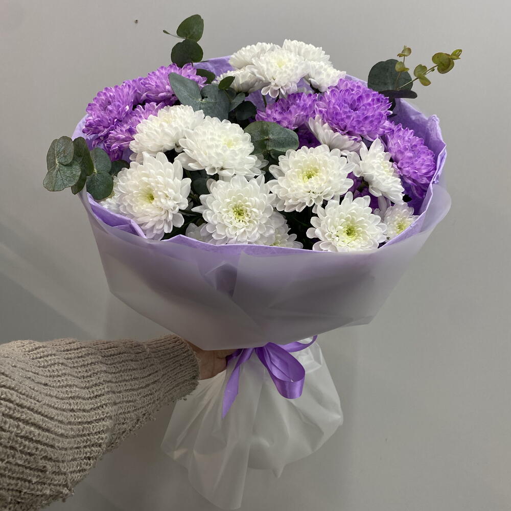 Воздушный букет из кустовой хризантемы «Алтай»💜