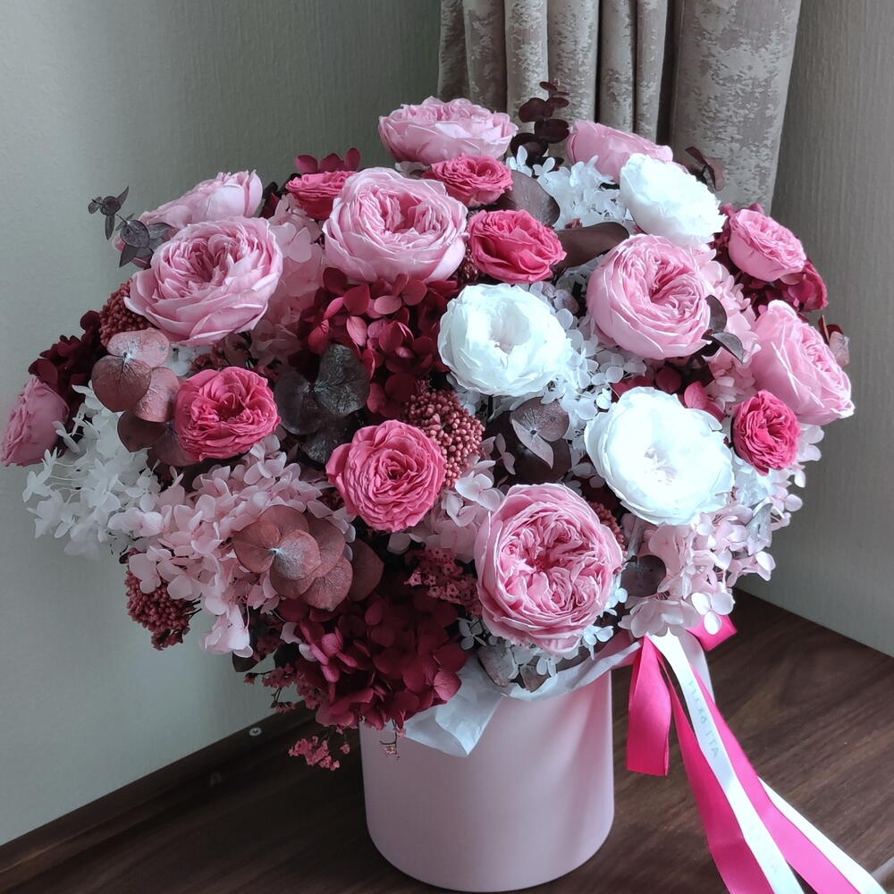 Стабилизированные цветы "Silva pink"