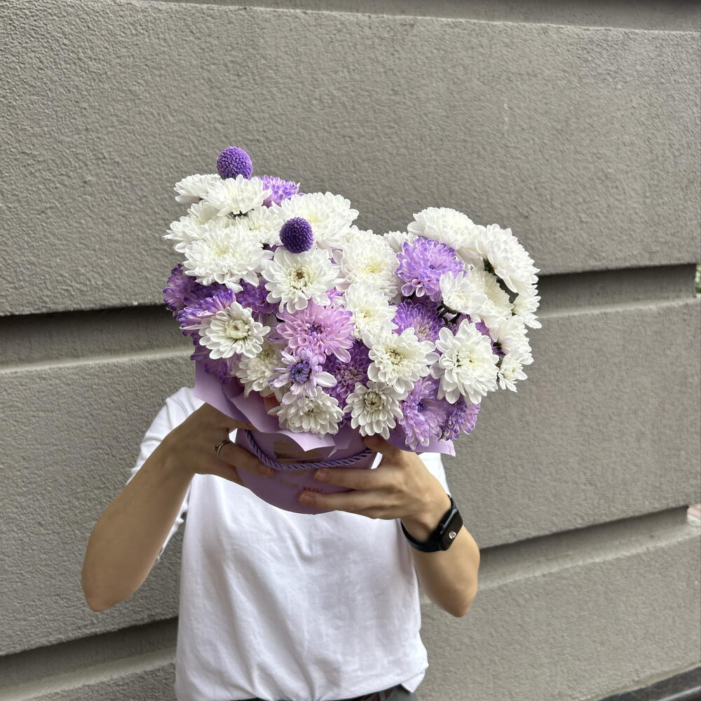 Композиция для школьника💜 подойдет и мальчику, и девочке 🩷 пушистая, стойкая хризантема «Алтай»