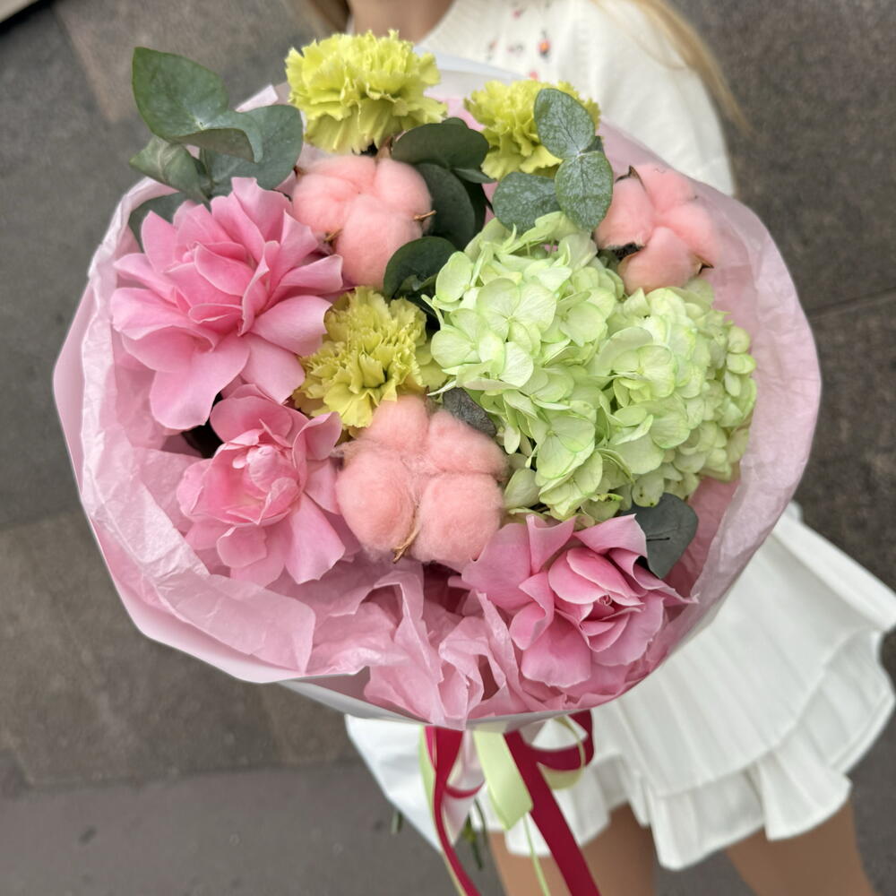 Букет 💕Розовый дофамин 💕🌸французская Роза♥️