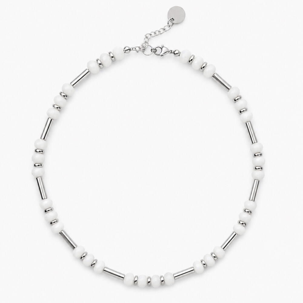 Бусы Metal Crystals White