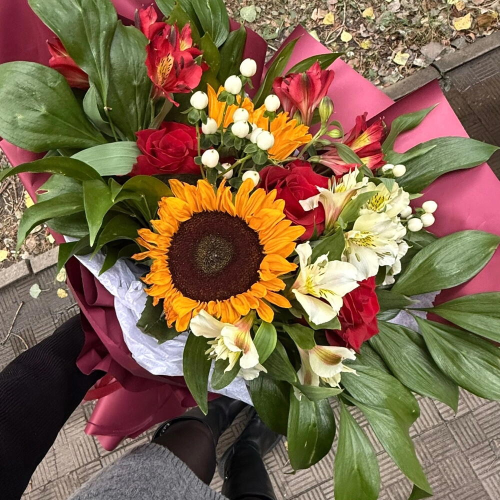 Букет с подсолнухами sunflower 🌻