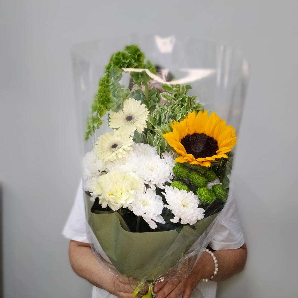 Модный букет 💐 с подсолнухом 🌻