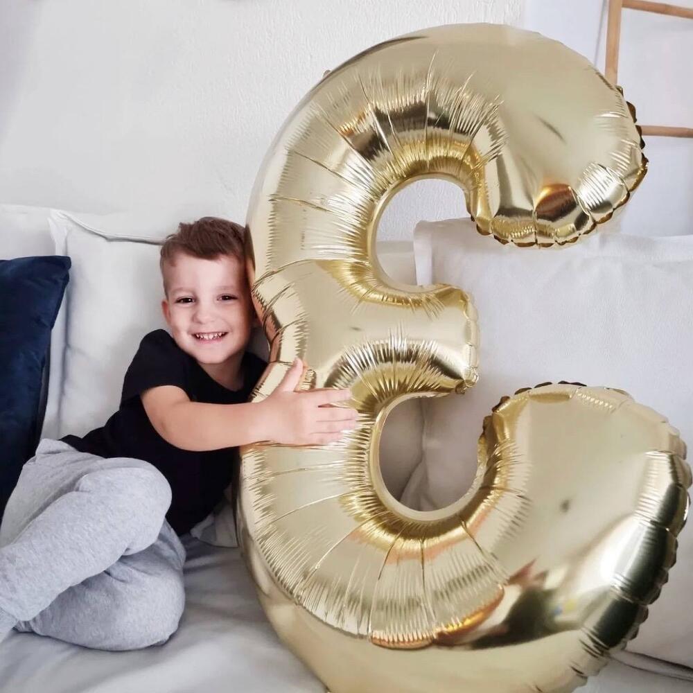 Шар цифра \"3\" с гелием, Gold, Цветы и подарки Сириус, купить по цене ...
