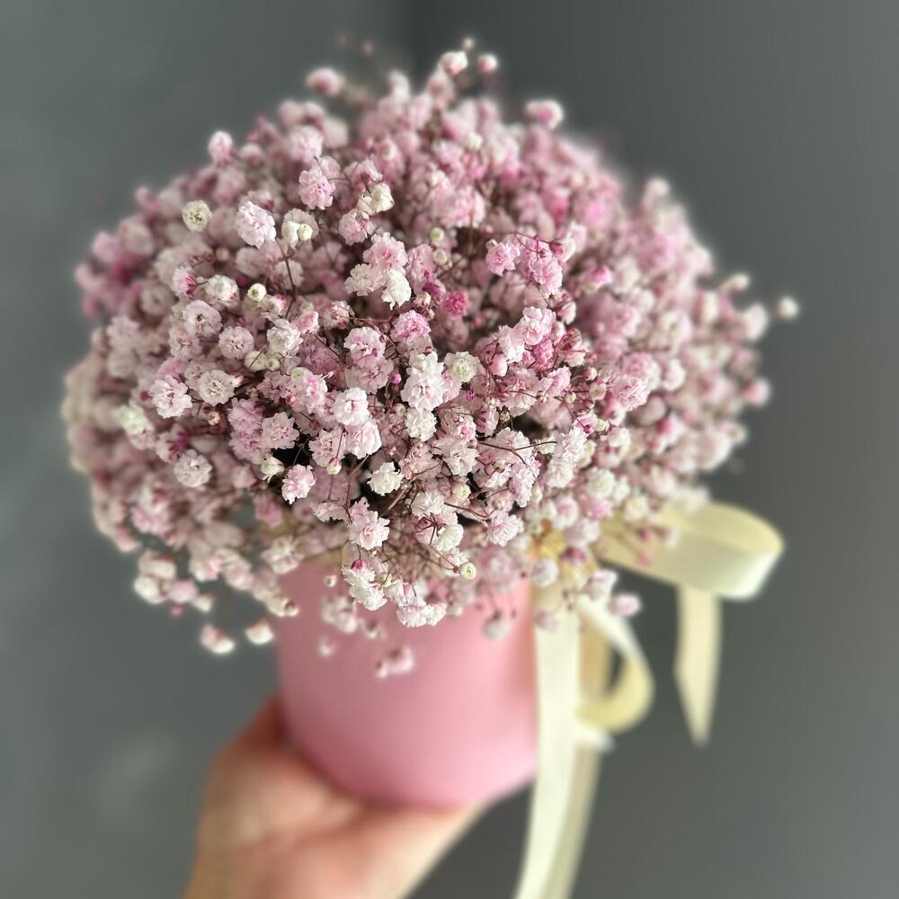 МИНИ-композиция из розовой гипсофилы💕