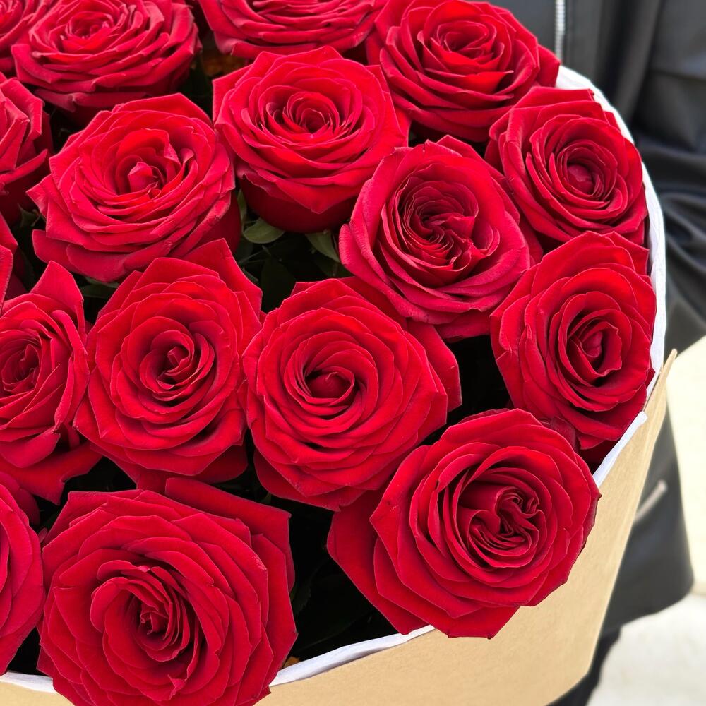 21 red roza buketi