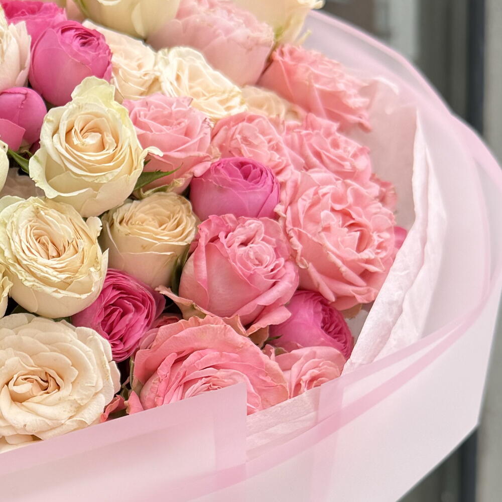 15 веток кустовых роз Микс