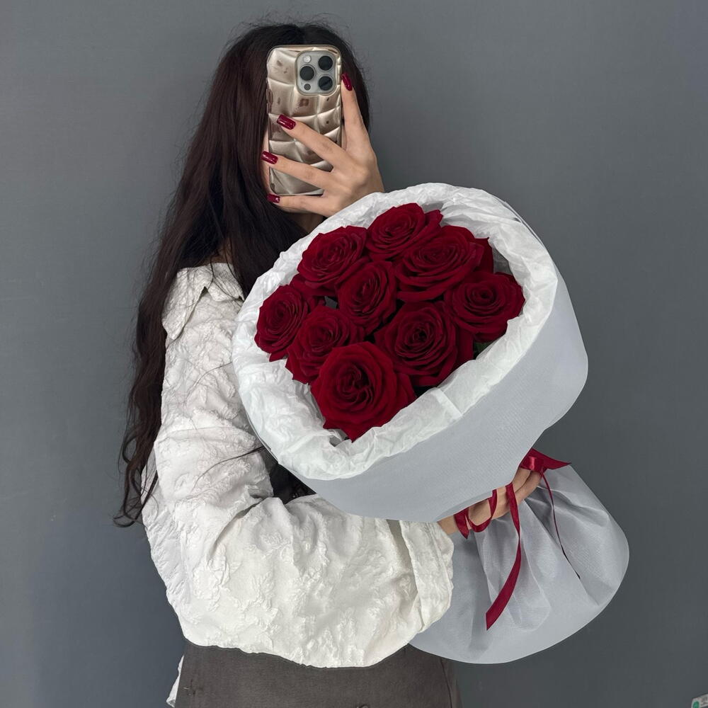 Монобукет❣️из красной розы Ред Наоми